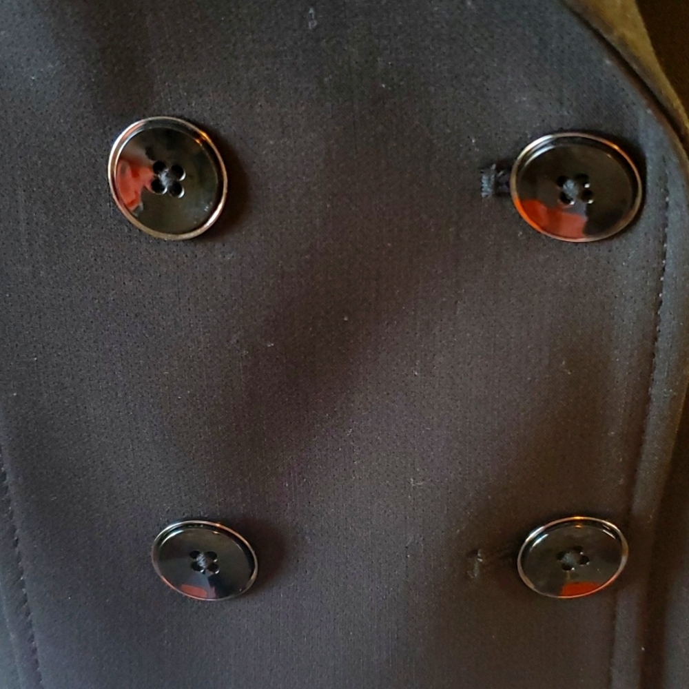 White House Black Market LS Double Breasted Button Cropped Blazer Black Size 10 - Picture 4 of 8